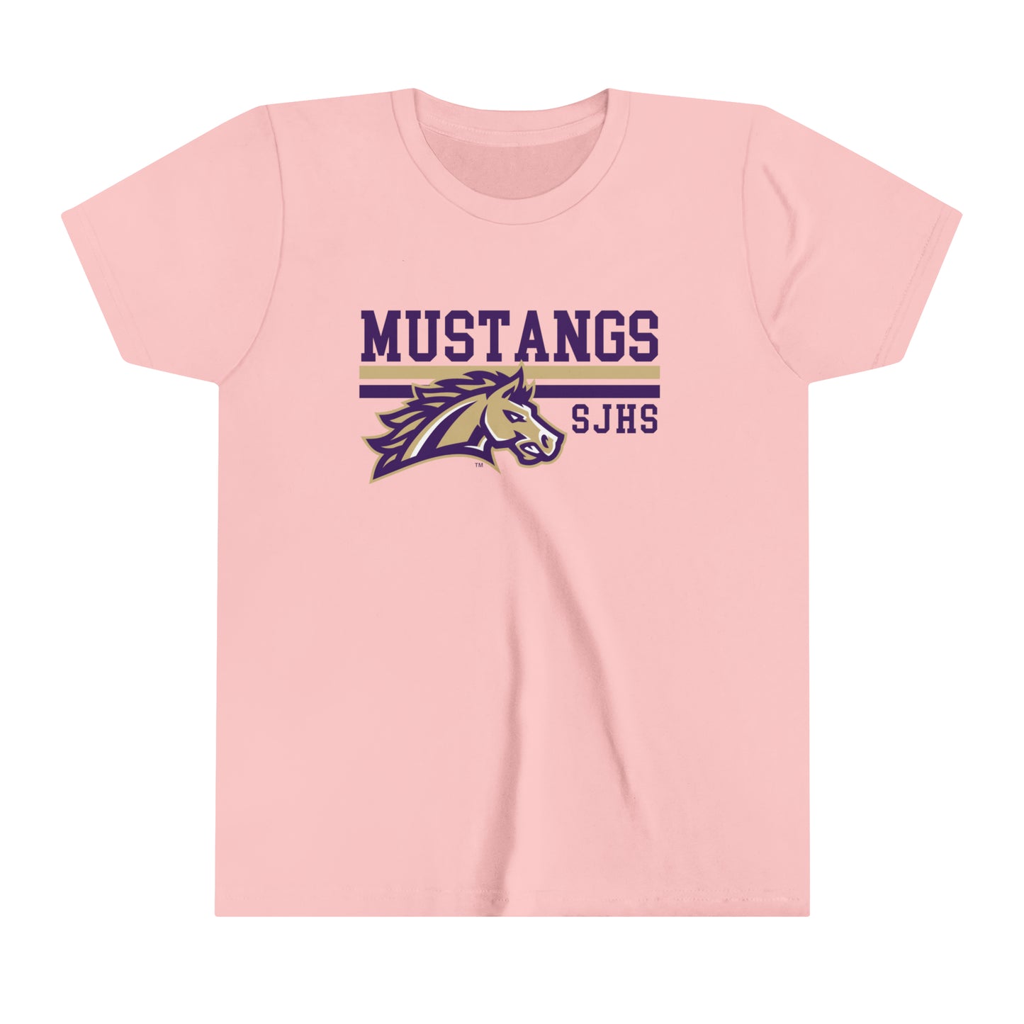 YOUTH SJHS Mustang Striped Short Sleeve Tee HIGH SCHOOL
