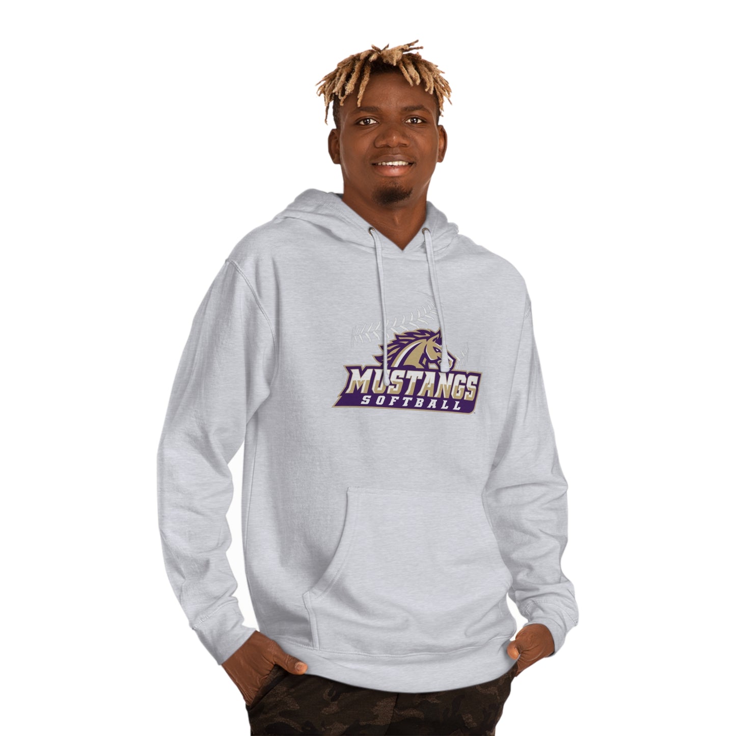 Mustang Athletics Softball SJ Outline Unisex Hooded Sweatshirt  SOFTBALL ELEM