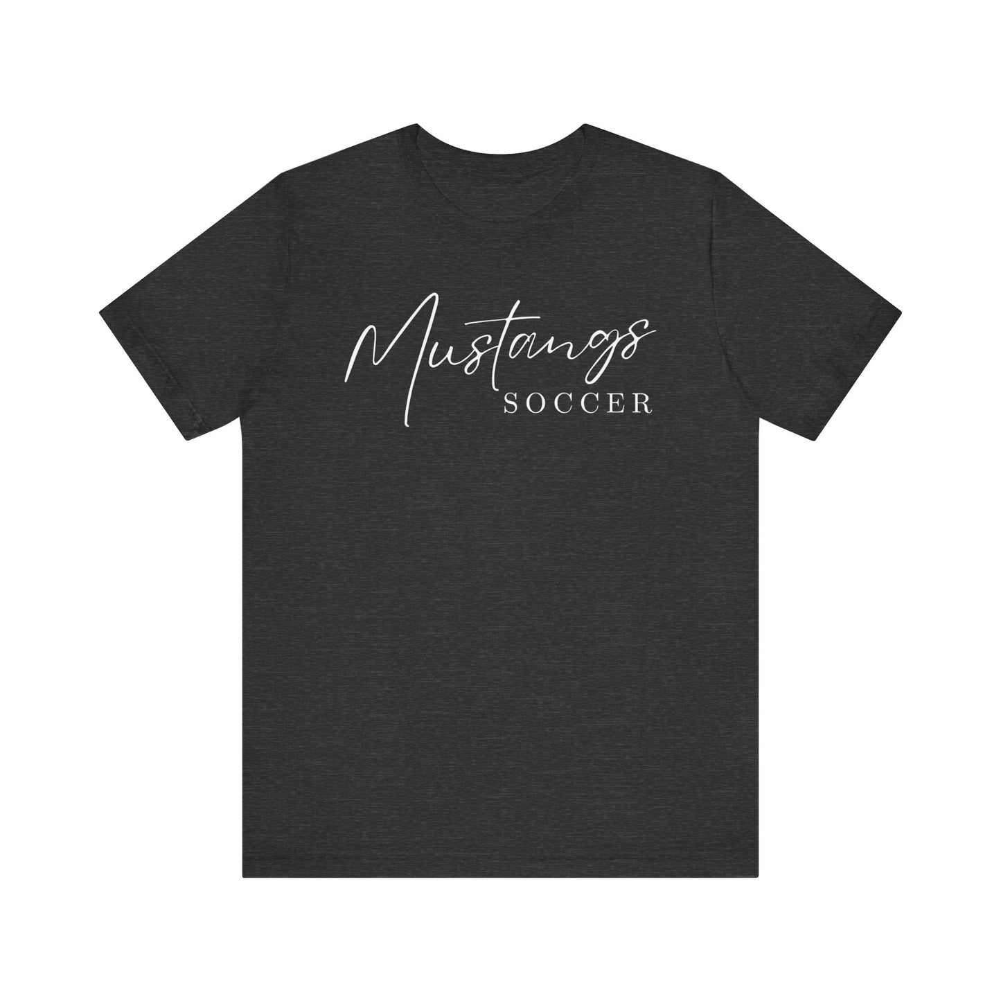 Mustangs Soccer Script Unisex Soft Shirt SOCCER HS