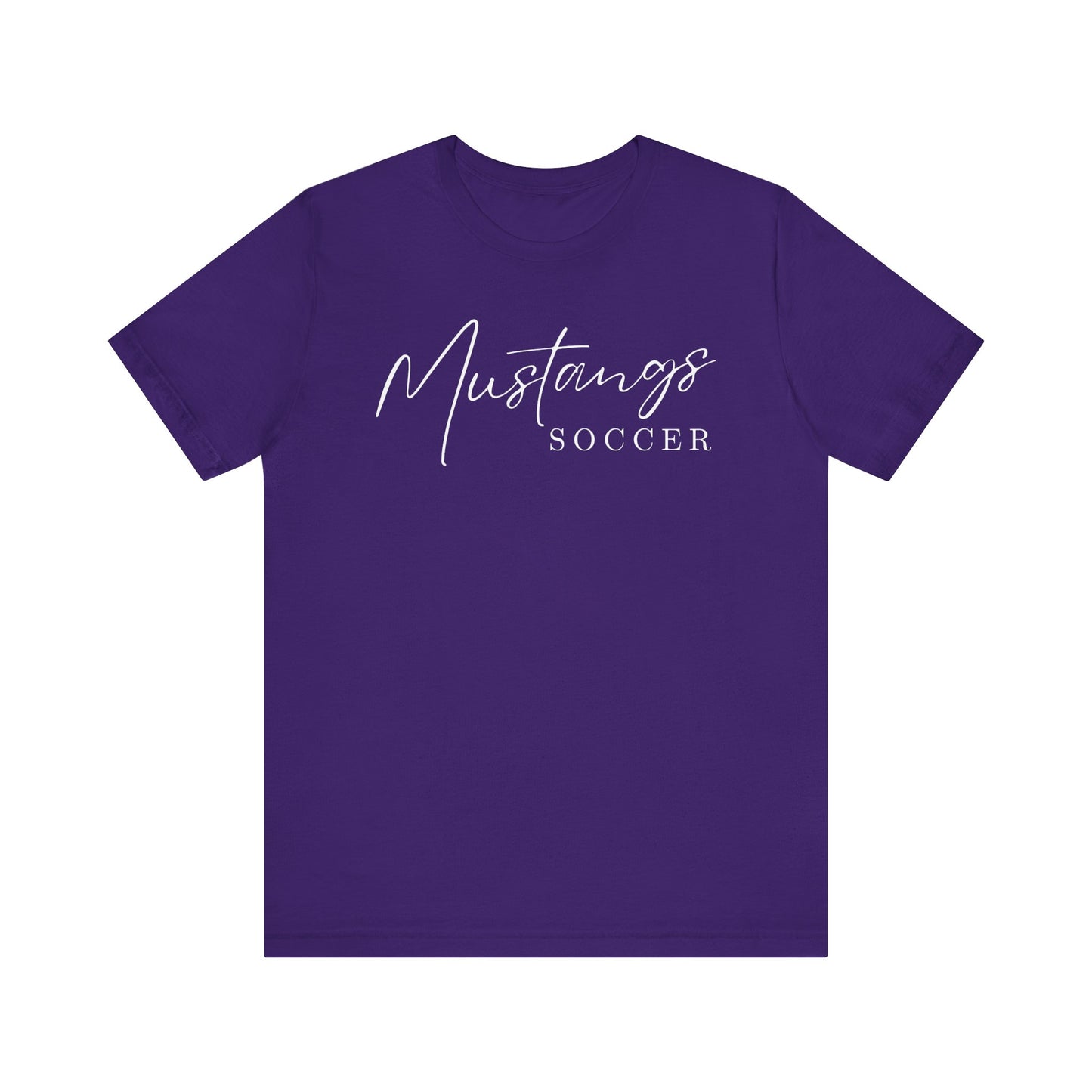 Mustangs Soccer Script Unisex Soft Shirt SOCCER HS