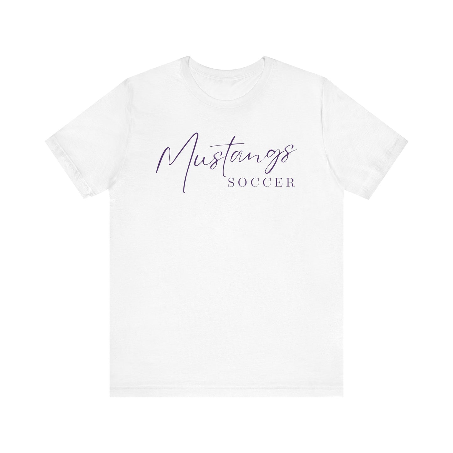 Mustangs Soccer Script Unisex Soft Shirt SOCCER HS
