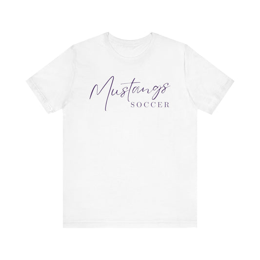 Mustangs Soccer Script Unisex Soft Shirt SOCCER HS