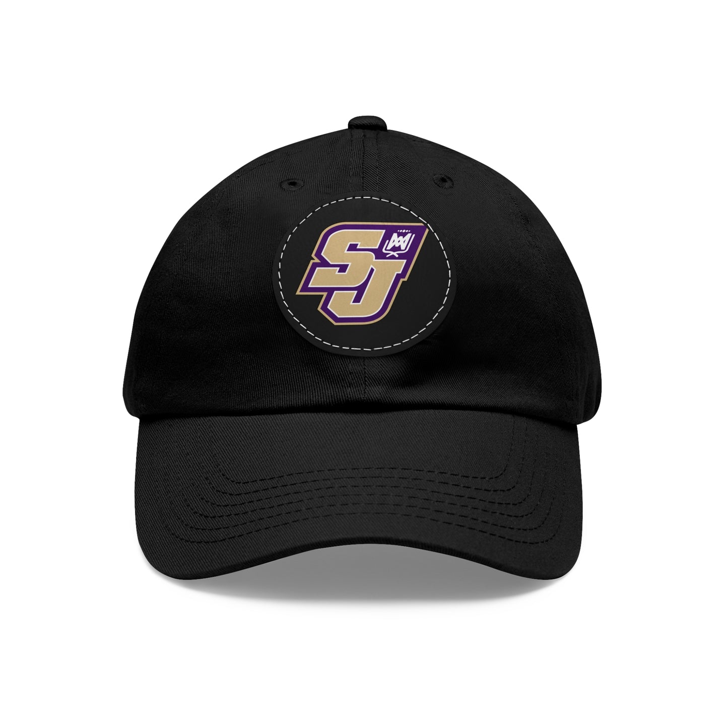 Dad Hat with Leather Patch (Round)