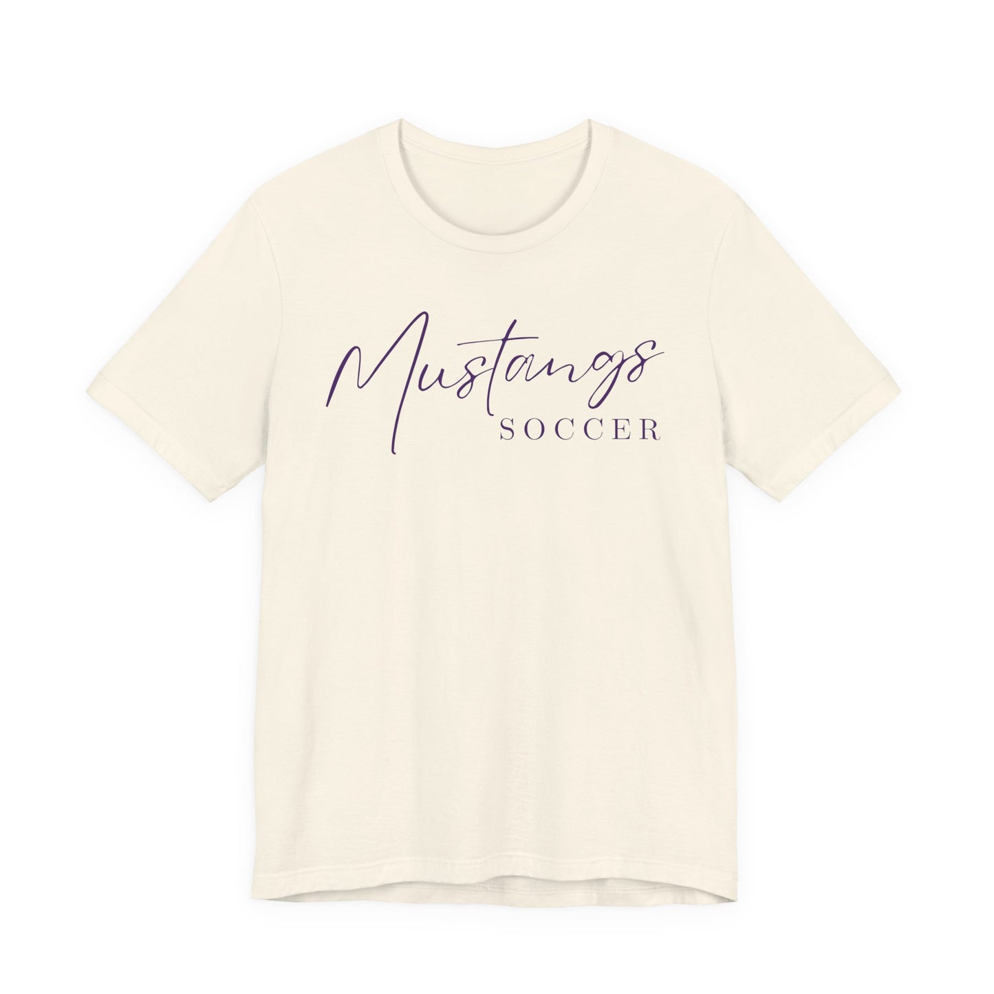 Mustangs Soccer Script Unisex Soft Shirt SOCCER HS