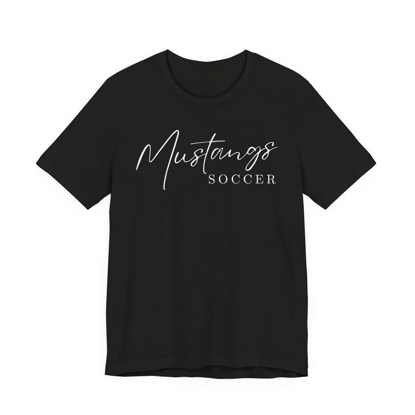 Mustangs Soccer Script Unisex Soft Shirt SOCCER HS