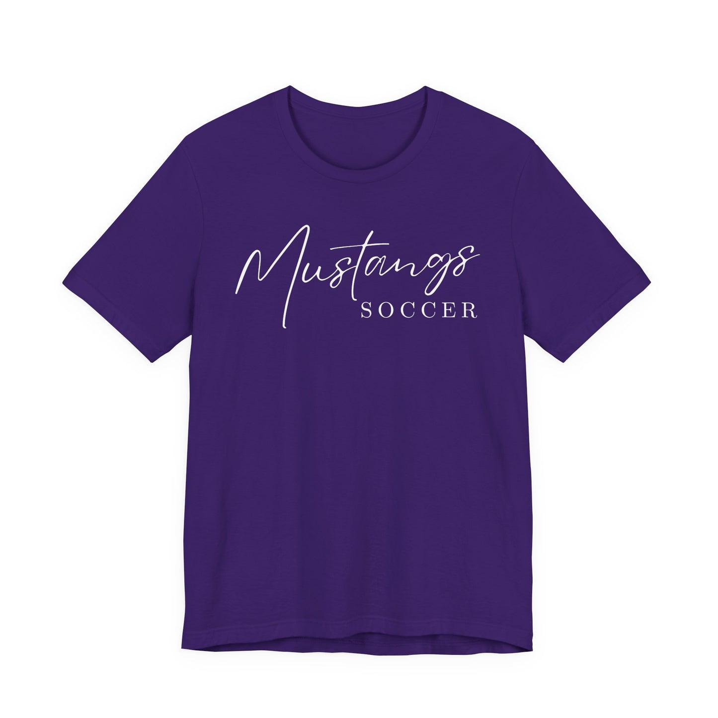 Mustangs Soccer Script Unisex Soft Shirt SOCCER HS