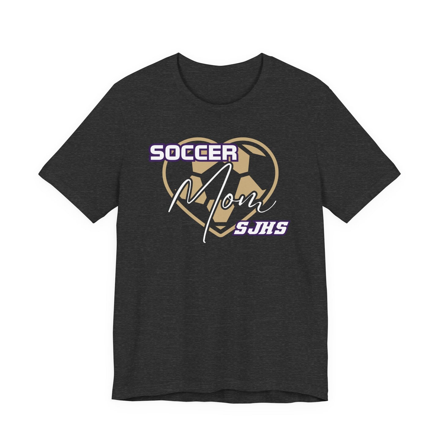 Mustangs Soccer Mom Heart Script Unisex Soft Shirt SOCCER HS