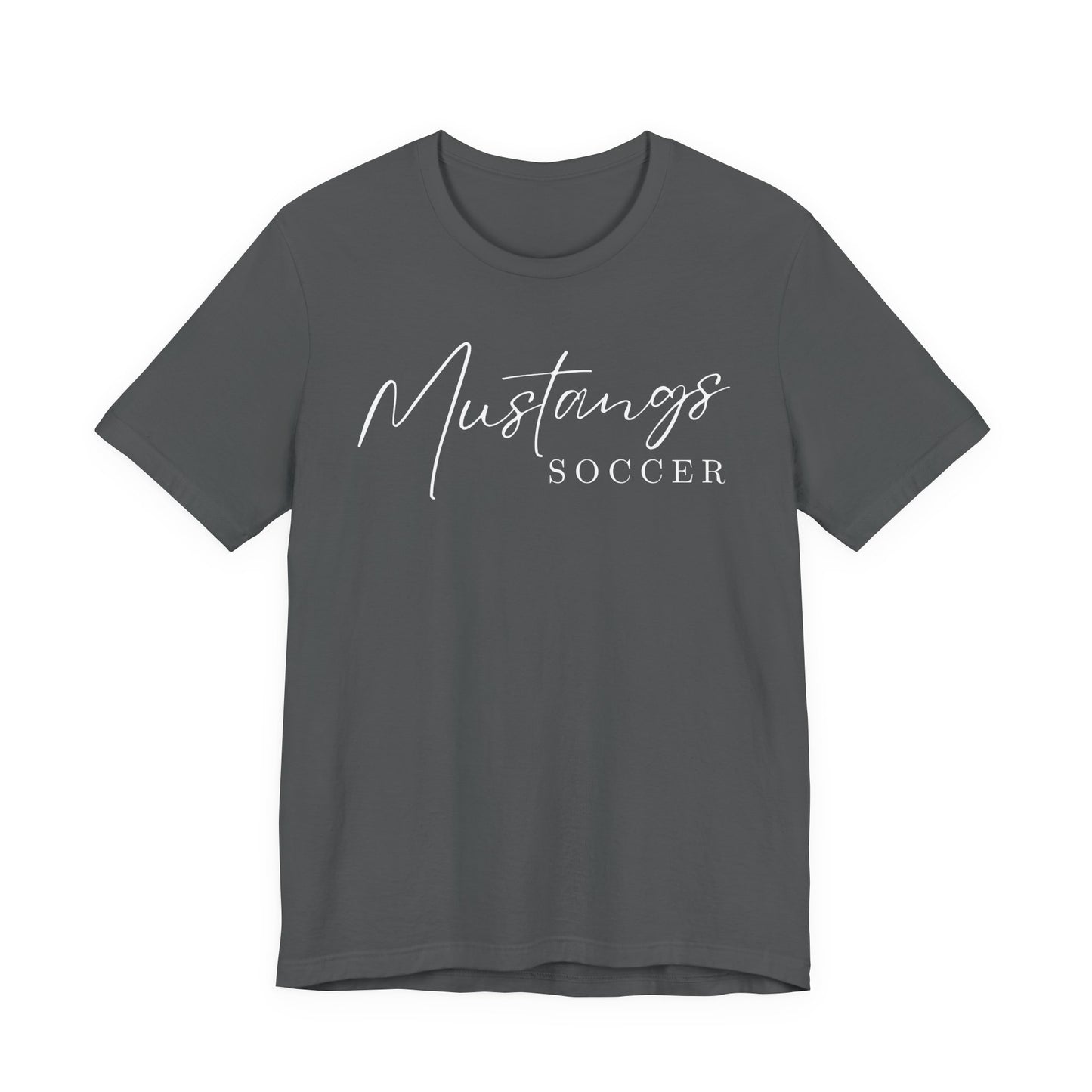 Mustangs Soccer Script Unisex Soft Shirt SOCCER HS