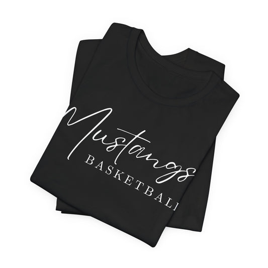 Mustangs Basketball Script Unisex Tee - Casual Sportswear HS Basketball