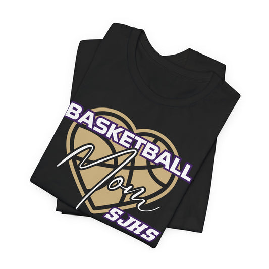 Mustangs Basketball Mom Heart Unisex Tee - Casual Sportswear HS Basketball
