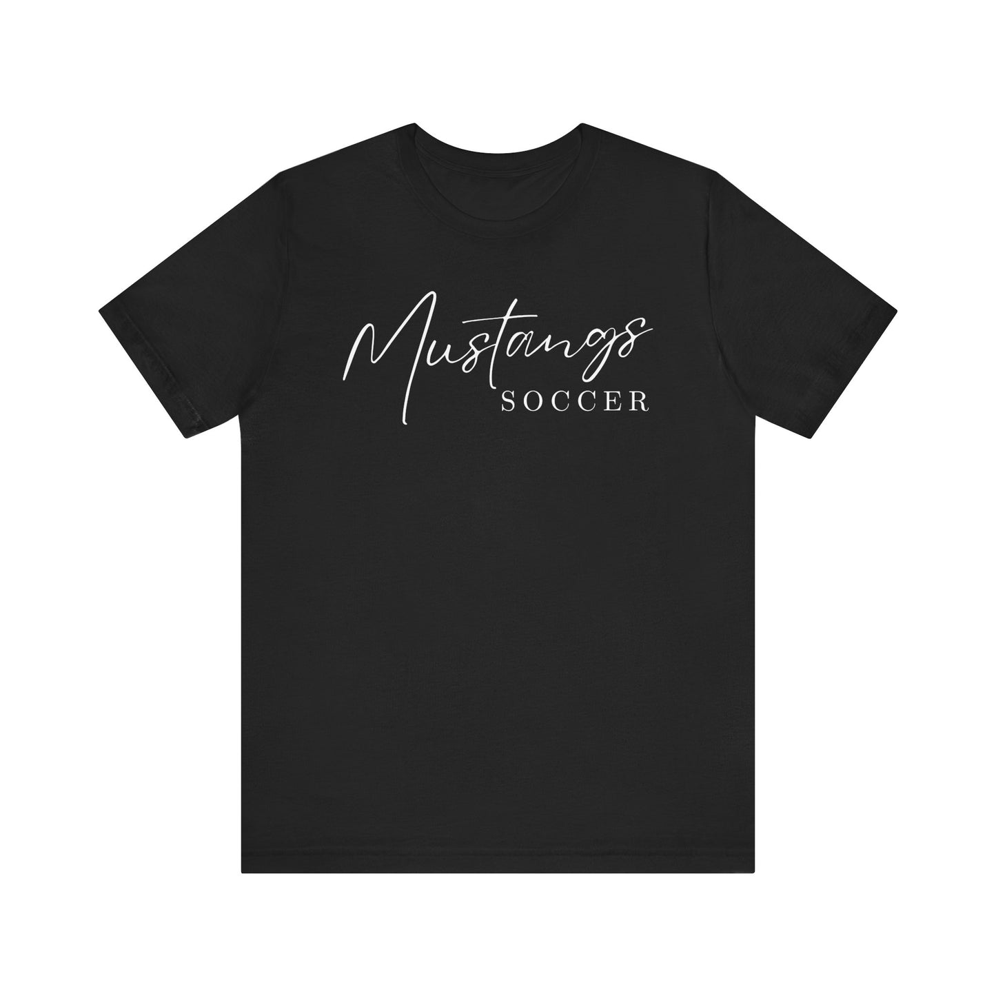 Mustangs Soccer Script Unisex Soft Shirt SOCCER HS