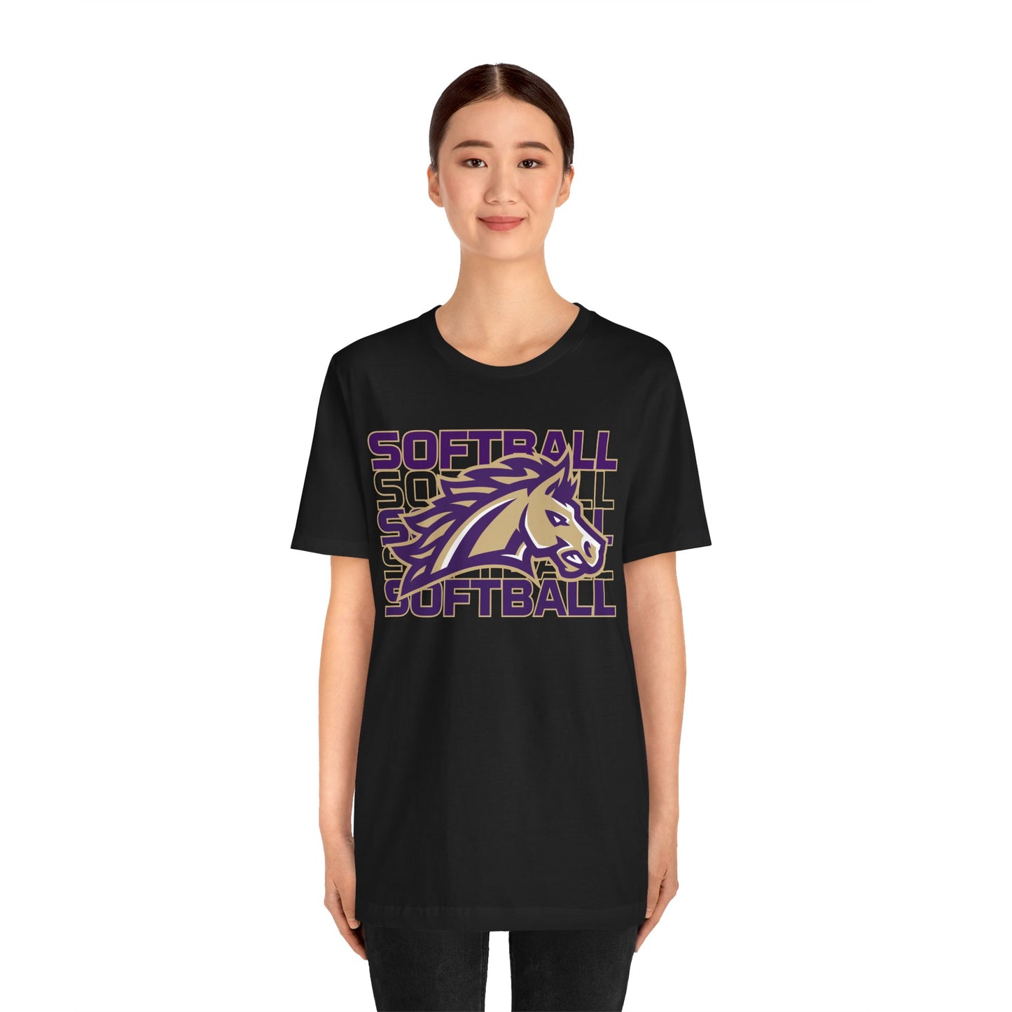 Softball Repeat Mustang Unisex Soft Shirt Elementary