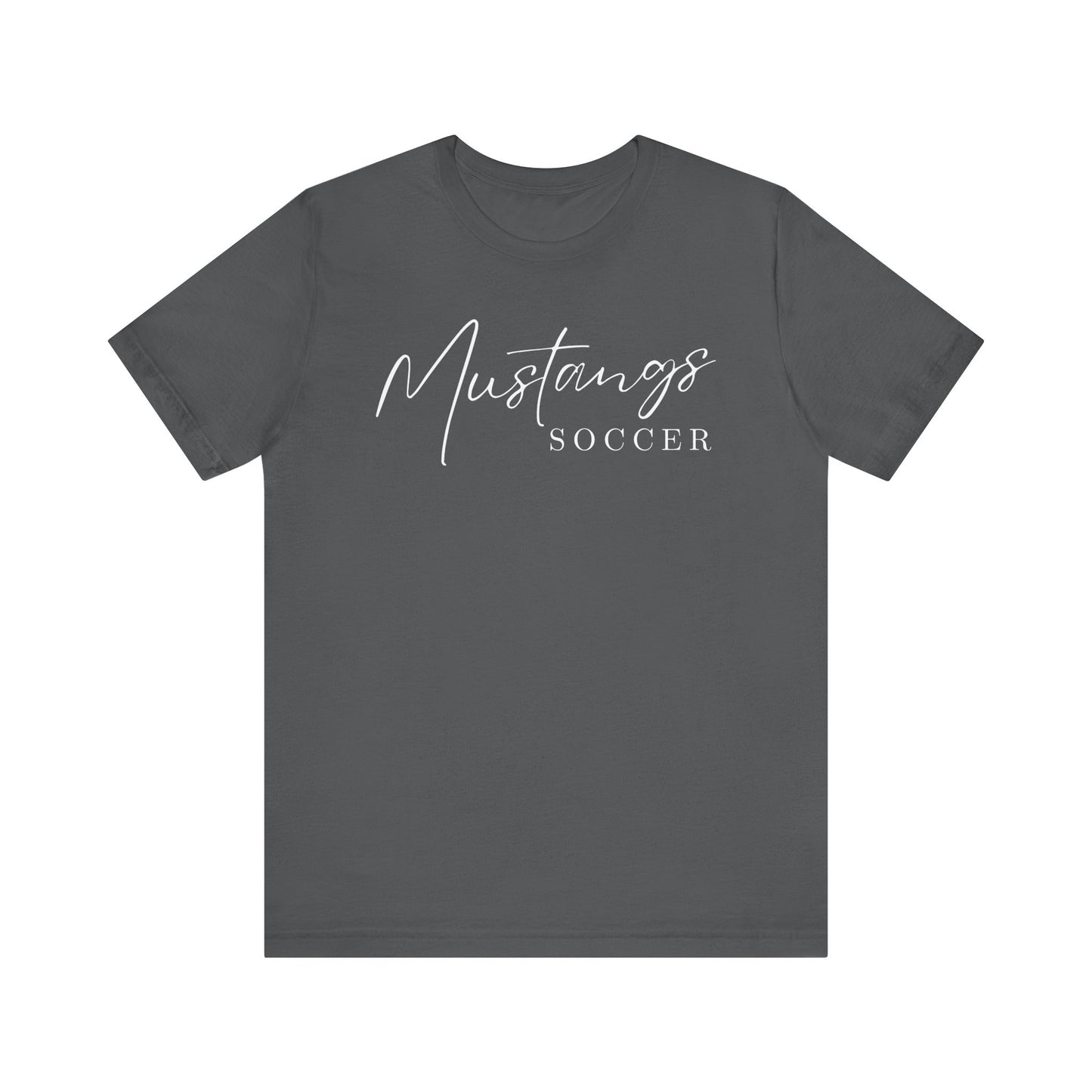 Mustangs Soccer Script Unisex Soft Shirt SOCCER HS