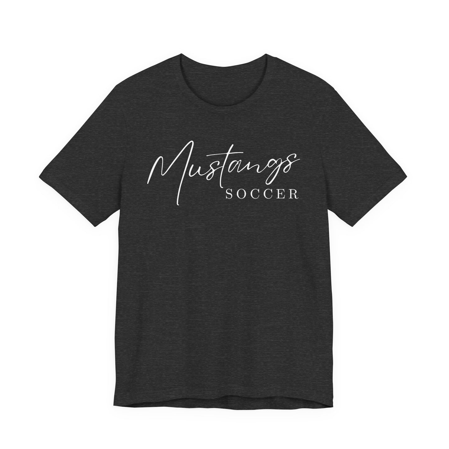 Mustangs Soccer Script Unisex Soft Shirt SOCCER HS