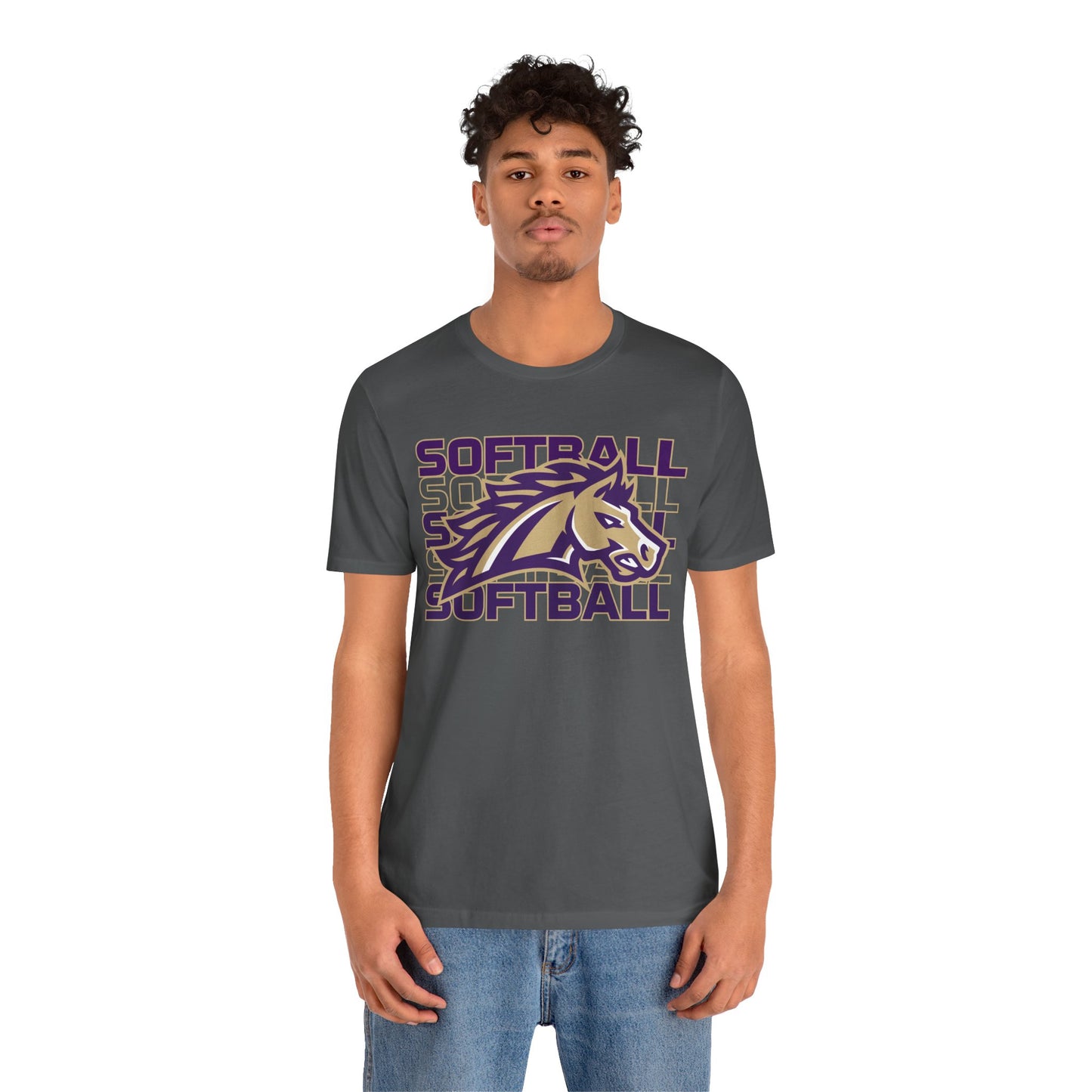 Softball Repeat Mustang Unisex Soft Shirt Elementary