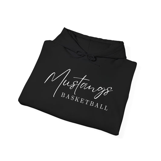 Mustangs Basketball Script Unisex Heavy Blend™ Hooded Sweatshirt HS BASKETBALL
